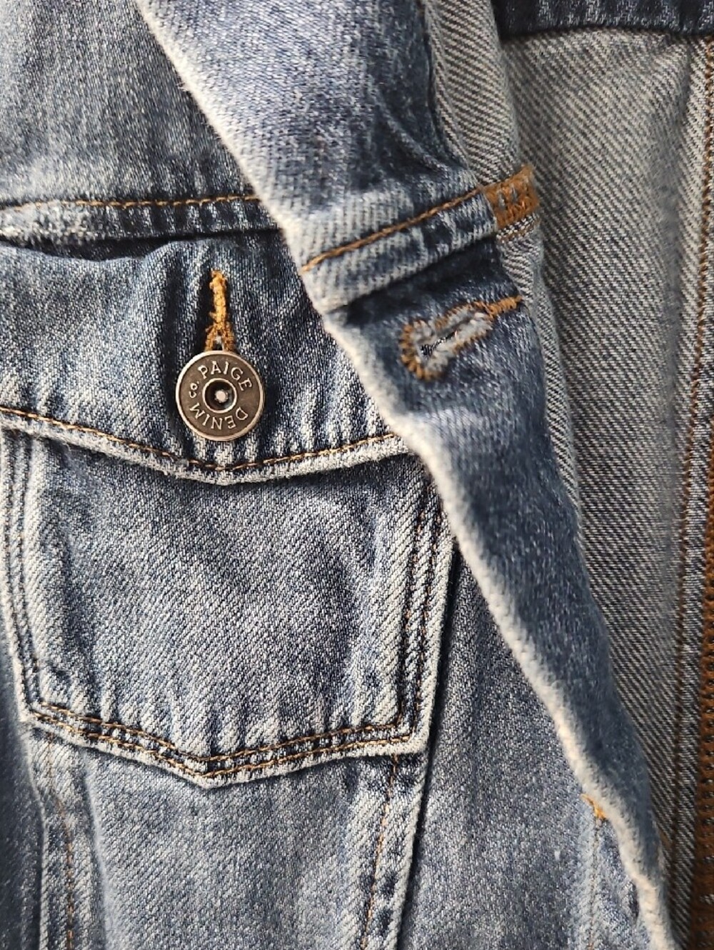 PAIGE Distressed Medium Blue Denim Jacket - Picture 4 of 12